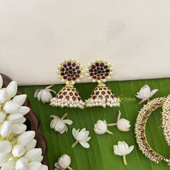 Vriksham Precious Kemp Jhmuka-Red-Pearls-G18602