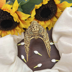 Vriksham Golden Side Lady Dual Peacock Lakshmi Vangi/Armlet-Jhumka-Peral-G20998