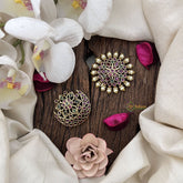 Vriksham Lotus Style Pearl Work Chandran & Suryan Billai- Red Green-G19339