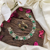 Vriksham Premium Green AD Stone Peacock Neckpiece-G16328