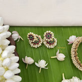 Vriksham Precious Kemp Jhmuka-Red Green-Pearls-G18604