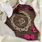 Vriksham Floral Tear Drop Purple Short Neckpiece-G16311