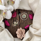 Vriksham Heritage Hair Brooch Chandran & Suryan Billai-Green White &Red-G19335