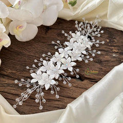 Pearls with Flower Bun Juda Bridal Brooch for Hairstyle-H783
