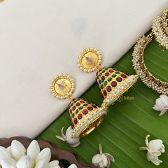 Vriksham Traditional Kemp Jhumkas-Pearl-G18561