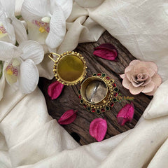 Vriksham Pooja Essentials Ganesha Design Kumkum Box-Red Green-G20271