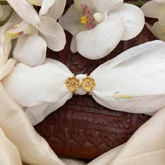 Vriksham Elegant Gold White Petals With Textured Ridges Adjustable Toe Rings-G21660