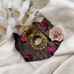 Vriksham Lord Radha Krishna Filigree Work in Antique Finish Kumkum Box-G20280