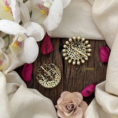 Vriksham Lotus Style Pearl Work Chandran & Suryan Billai- Red White & Green-G19340