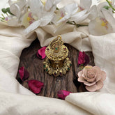 Vriksham Antique Peacock Red & Green Stone Inlay Kumkum Box-G20277