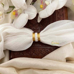 Vriksham Gold Finish Floral Green Adjustable Toe Rings-G21646