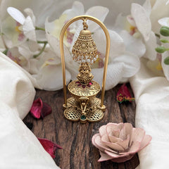 Vriksham Goddess Lakshmi With Hanging Umbrella Temple Arch Design Kumkum Box -G20284