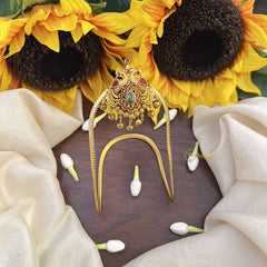 Vriksham Dual Peacock Vangi -Temple Armlet-Gold Bead-G21017