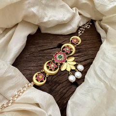 Designer Floral 3 Layer Jadau Kundan Choker-Rice Pearl-J2208