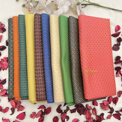 Vriksham Navratri Gift-Multicolor Unstitched Brocade & Zigzag Line Blouse Bits-Set Of 10-VS4804