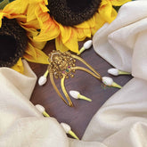 Vriksham Ad Stone Lakshmi Kids Vangi -Temple Armlet-Green Bead-G21020