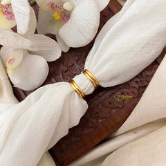 Vriksham Gold-Plated Sunflower White Center Stone Adjustable Toe Rings-G21651