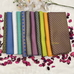 Vriksham Navratri Gift-Multicolor & Multi-Design Unstitched Brocade Blouse Bits-Set Of 10-VS4806