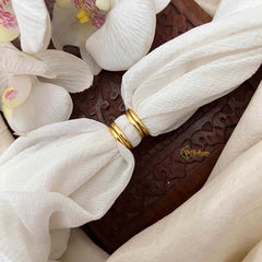 Vriksham Classic Gold White Rose Design Adjustable Toe Rings-G21658