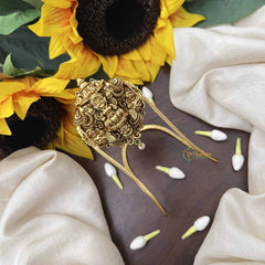 Vriksham Gold Elephant Trunk up Lakshmi Vangi / Armlets-Pearl-G20993