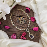 Vriksham AD Stone Tear Drop Dual Pendant Neckpiece-Purple-G16320