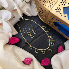 Vriksham Square Green-Color Navratna Style Minimalist Charm Neckpiece-G22309