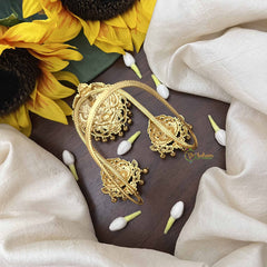 Vriksham Ad Stone Three Lakshmi Floral Vangi /Armlet-Golden Bead-G20994