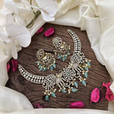 Vriksham Dual Elephant Victorian Hasli Choker-Pastel Green-G16296