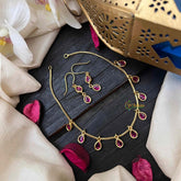 Vriksham Aurora Red Stone Pear Shape Minimalist Charm Neckpiece-G22312