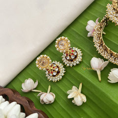 Vriksham Traditional Kemp Jhumkas-Small-Pearl-G18571