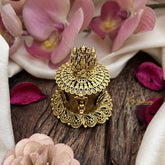 Vriksham Temple Inspired Ram Parivar Idol Gold Kumkum Box-G20275