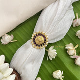 Vriksham Precious Kemp Finger Ring-White Red-Pearl-G18528