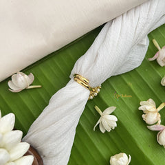 Vriksham Precious Kemp Finger Ring-White Red-Pearl-G18528