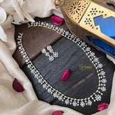 Vriksham Sparkling White American Diamond Floral Long Neckpiece-G22315