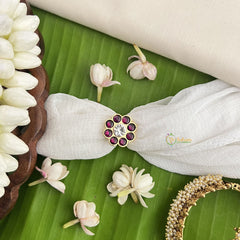 Vriksham Precious Kemp Finger Ring-White Red-Pearl-G18527