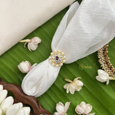 Vriksham Traditional Kemp Finger Ring-Red White-Pearl-G18529