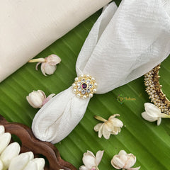 Vriksham Traditional Kemp Finger Ring-Red White-Pearl-G18529