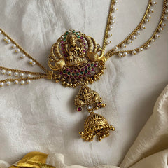 Antique Peacock Jada Billai with Pearl Maatil-Bun Billai-G13733