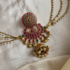 Precious 3 Tier Kemp Jada Billai with Pearl Maatil-Chand-G13725