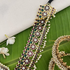 Vriksham Precious Gold Polish Kemp Mang Tikka-Red Green & white-pearl-G18533