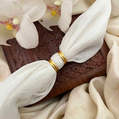 Vriksham Antique Gold Medallion Design Green Adjustable Toe Rings-G21657