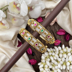 Vriksham Royal  Pearl Work Bangle-Screw Type Bangles-Red Green-G20291