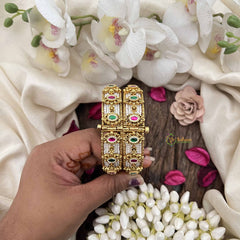 Vriksham Royal  Pearl Work Bangle-Screw Type Bangles-Red Green-G20291