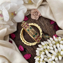 Vriksham Elegant Gold Shine Dual Tone Ruby & Emerald Stone Bangles –Set of 4-G20296