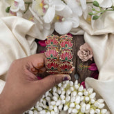 Vriksham Traditional Gold Bangles With Red Lotus & Green & Red Enamel Work Bangles-G20295