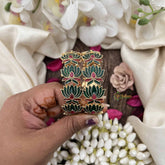 Vriksham Traditional Gold Bangles With Green Lotus & Red Leaf Enamel Work Bangles-G20292