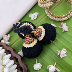 Vriksham Kemp Gold Style Kunjalam-Red-pearl-G18598
