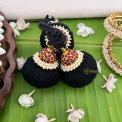 Vriksham Kemp Gold Style Kunjalam-Red-pearl-G18598