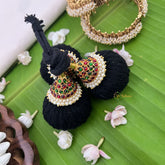 Vriksham Kemp Gold Style Kunjalam-Red Green-pearl-G18599