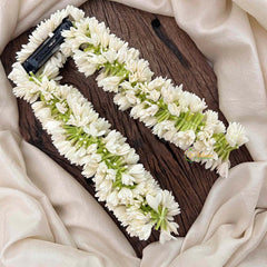 Vriksham Artificial White Flower Extension with Secure Snap Clip Flower Accessories-KH1311